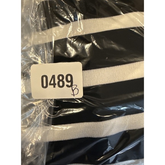 Chicos Travelers 2 US Large Black White Striped Open Front Cardigan Slinky - Picture 8 of 8